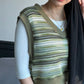 [Deena's Collection] Striped Cropped Sweater Vest - Maison Seoul